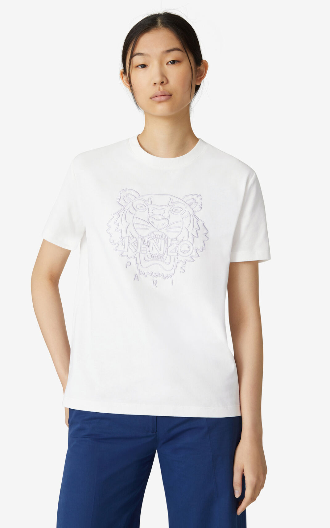 Camisetas Kenzo Loose Tiger Mujer Blancas PWT015946